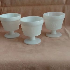 Fenton Milk Glass Vineyard Goblets Cups